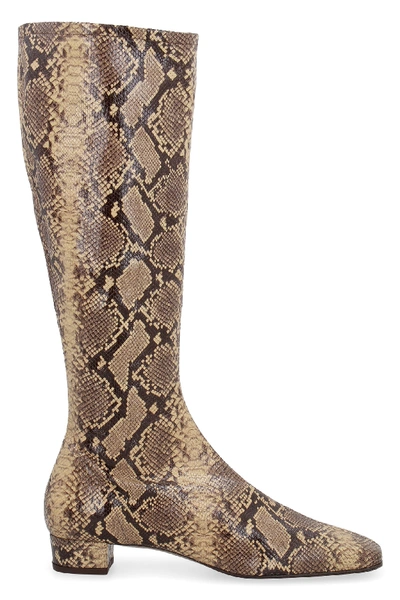 Shop By Far Edie Leather Boots In Animalier