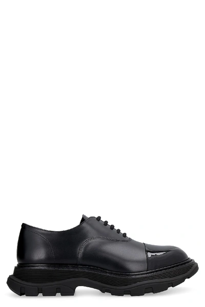 Shop Alexander Mcqueen Leather Lace-up Shoes In Black
