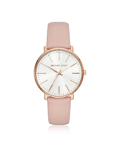Shop Michael Kors Womens Rose Gold-tone And Blush Leather Pyper Watch