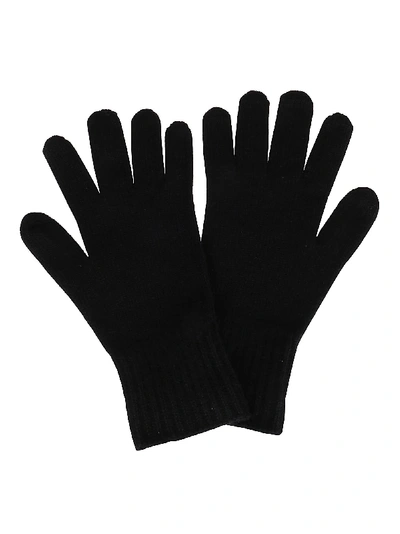 Shop Agnona Black Cashmere Gloves