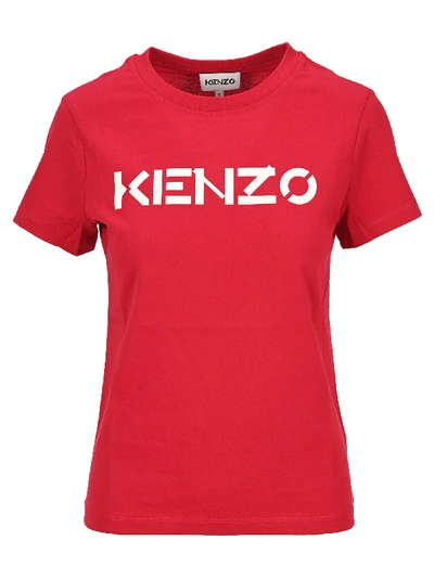 Shop Kenzo Logo T-shirt In Fuchsia