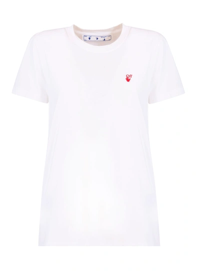 Shop Off-white Logo T-shirt In Bianco