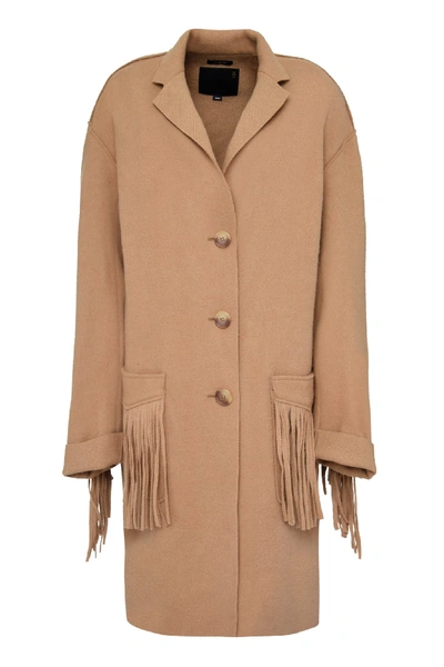 Shop R13 Fringed Wool Coat In Camel