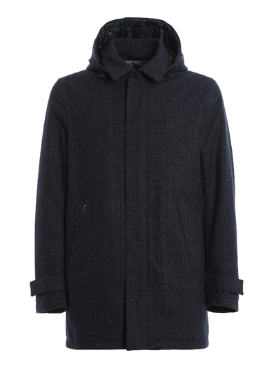 Shop Herno Trench Wool In Blue