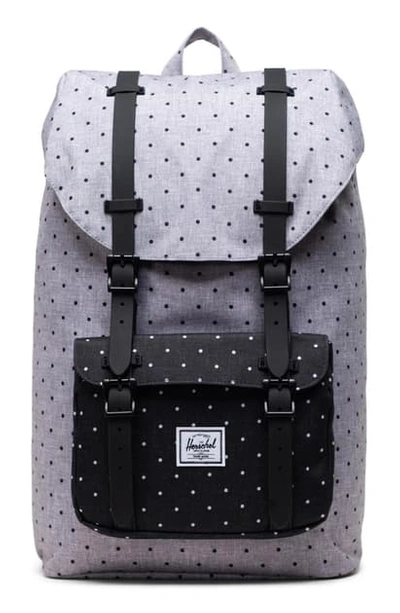 Shop Herschel Supply Co Little America In Polka Dot Grey/black