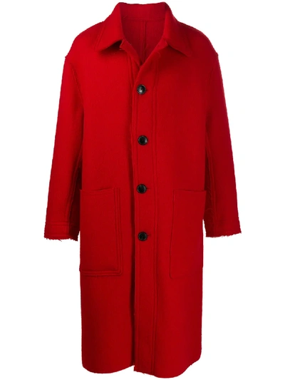 Shop Ami Alexandre Mattiussi Oversized Car Coat In Red