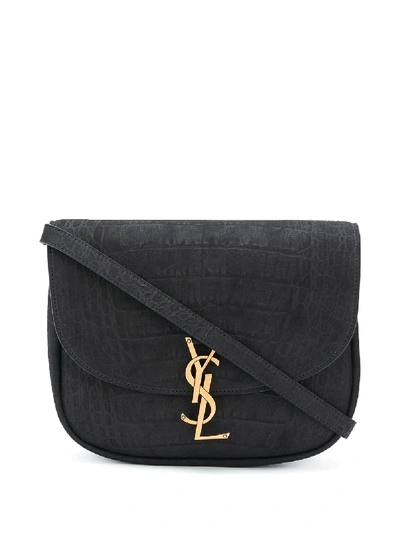 Shop Saint Laurent Kaia Monogram Shoulder Bag In Black