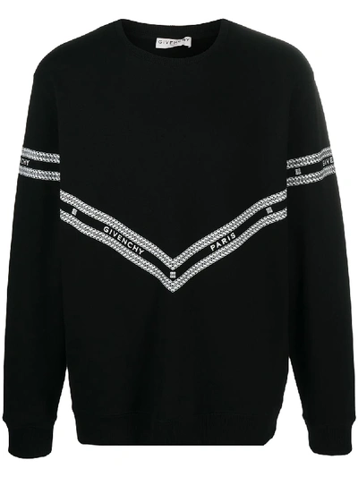 Shop Givenchy Chain Print Crew Neck Sweatshirt In Black