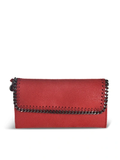 Shop Stella Mccartney Falabella Continental Wallet In Red