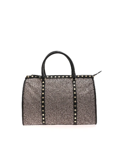 Shop Borbonese Op Print Handbag In Black And Beige