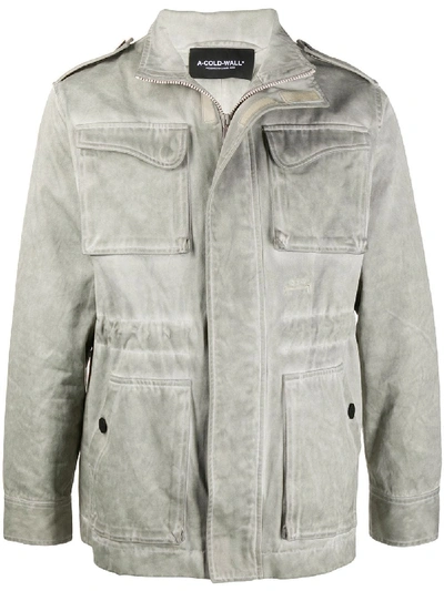 Shop A-cold-wall* Single-breasted Utility Jacket In Grey