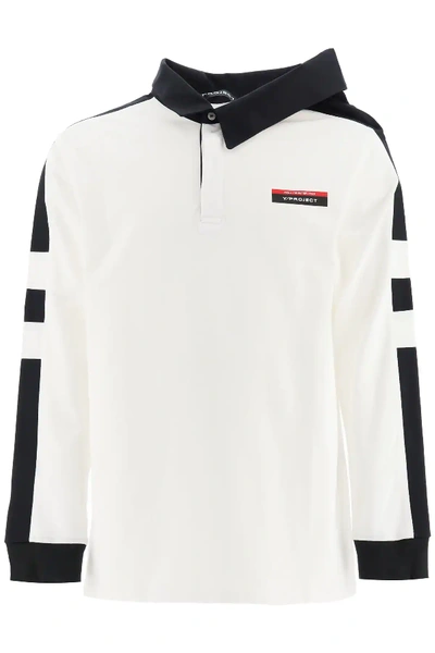 Shop Y/project Two-tone Polo Shirt In White,black