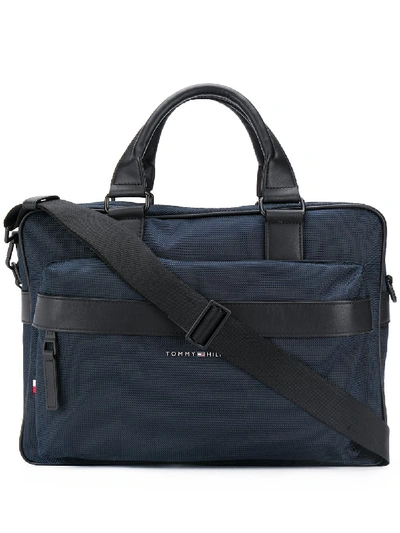 Shop Tommy Hilfiger Logo Laptop Bag In Blue