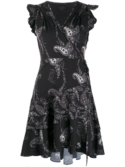 Shop Allsaints Paisley Wrap Dress In Black