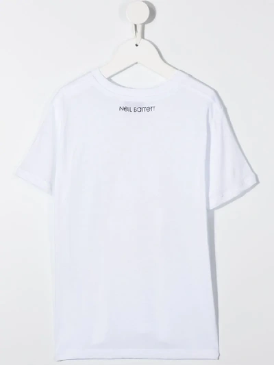 Shop Neil Barrett Graphic-print Cotton T-shirt In White