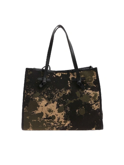Shop Gianni Chiarini Camouflage Print Shopping Bag In Black
