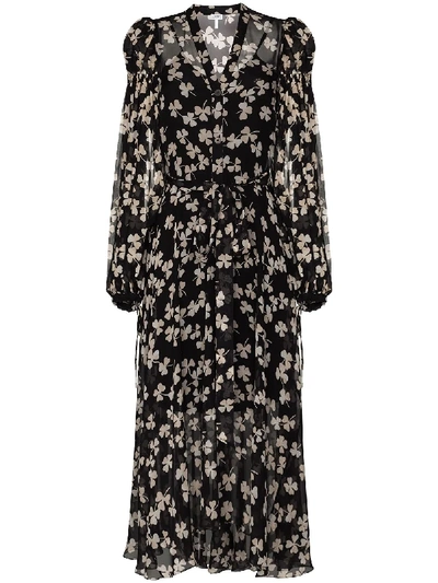 Shop Loewe Clover Print Dress In Black