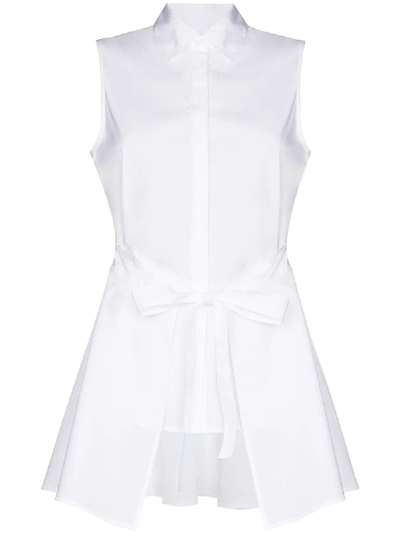 Shop Rosetta Getty Sleeveless Cotton Shirt In White