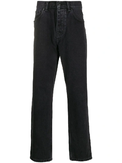 Shop Carhartt Newel Relaxed Tapered Jeans In Black