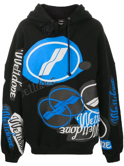 Shop We11 Done Logo Print Hoodie In Black