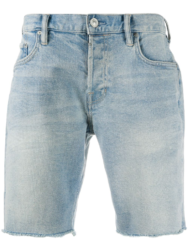 Allsaints Switch Denim Raw Hem Shorts In Light Indigo In Blue Modesens