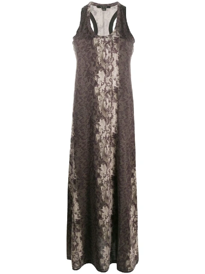 Shop Allsaints Snake-print Maxi Dress In Green