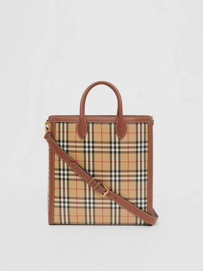 Shop Burberry Medium V In Archive Beige