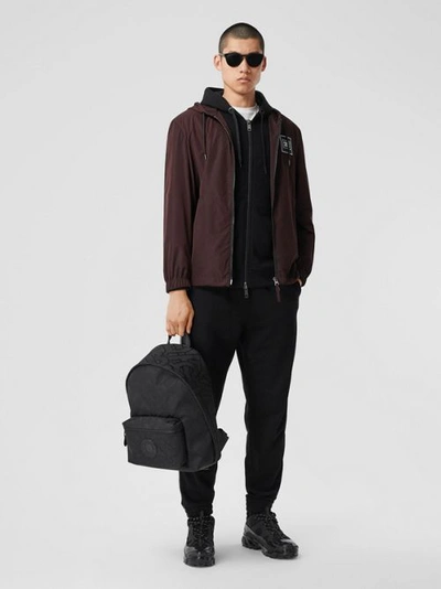 Shop Burberry Monogram Jacquard Backpack In Black