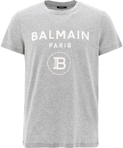 Shop Balmain Grey Cotton T-shirt