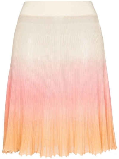 Shop Jacquemus Helado Ombré Effect Knitted Skirt In Pink