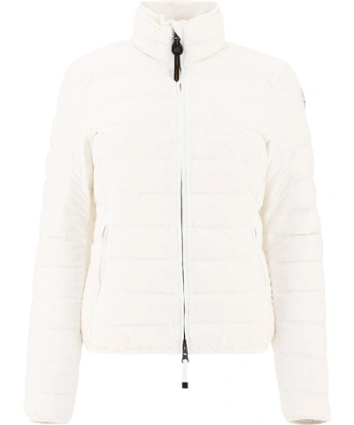 Shop Parajumpers White Polyester Down Jacket