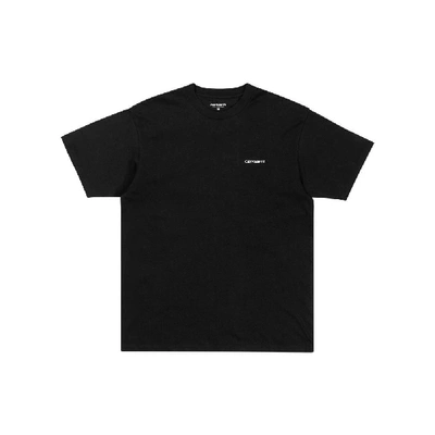 Shop Carhartt S/s Script Embroidery T-shirt (black/white)