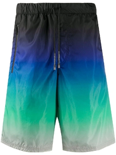 Shop Givenchy Gradient Jogger Shorts In Blue