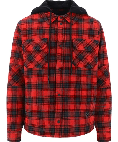Shop Off-white Black/red Cotton Outerwear Jacket