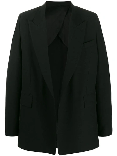 Shop Ami Alexandre Mattiussi Buttonless Long Blazer In Black