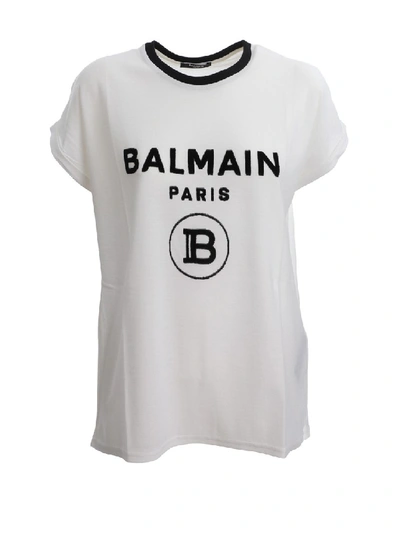 Shop Balmain White Cotton T-shirt