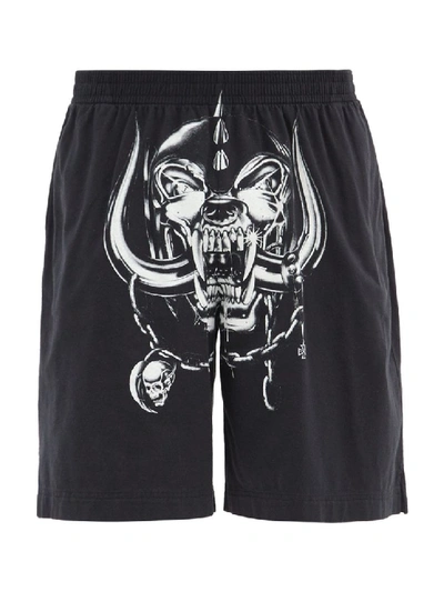 Shop Vetements X The World Motorhead Big Skull Shorts In Black