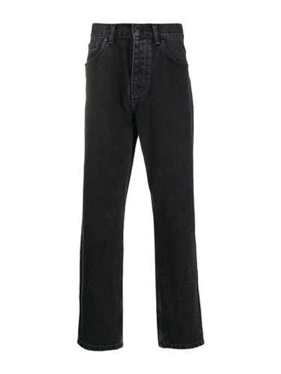 Shop Carhartt Black Washed Jeans 'newel' Logo