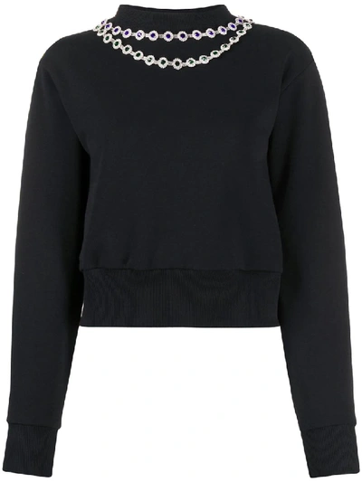 Shop Christopher Kane Flower Cupchain Sweatshirt In Black