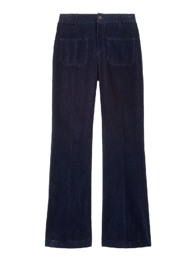 Shop Vanessa Bruno Dompay Trousers In Blue