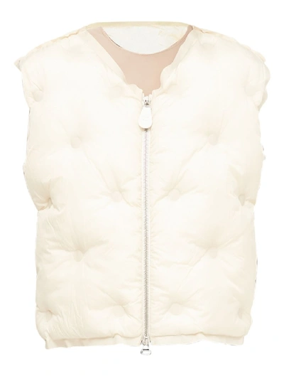 Shop Maison Margiela Ivory Puffer Vest In White