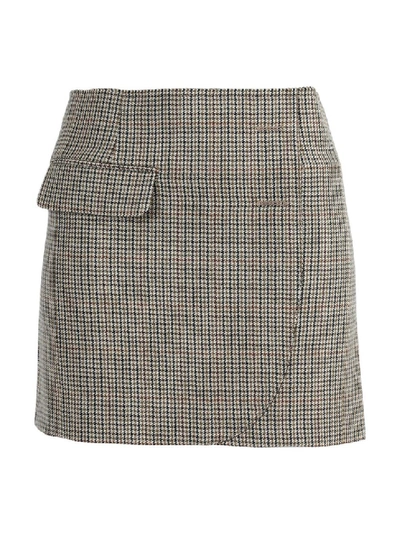 Shop Vetements Brown Wool Mini Skirt In Grey