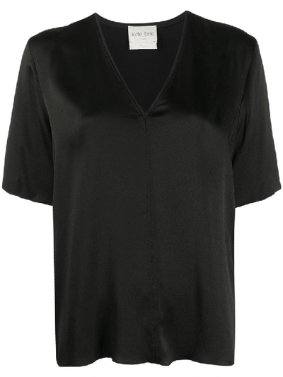 Shop Forte Forte V-neck T-shirt In Black