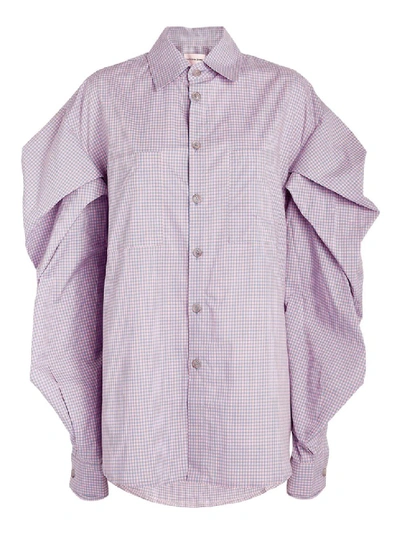 Shop Natasha Zinko Pleats Sleeve Shirt In Purple