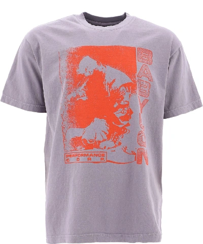 Shop Babylon La Lilac Cotton T-shirt In Grey