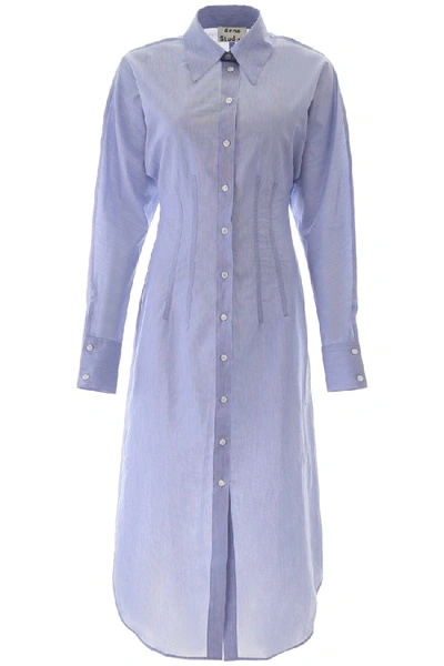 Shop Acne Studios Blue Cotton Dress