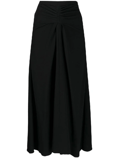 Shop Rochas High Rise Midi Skirt In Black