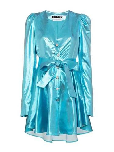 Shop Rotate Birger Christensen Blue Metalized 'emma' Dress