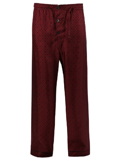 Shop Maison Margiela Silk Three-button Pajama Pants In Burgundy