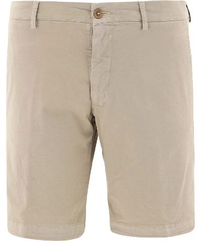 Shop Berwich Beige Cotton Shorts In Grey